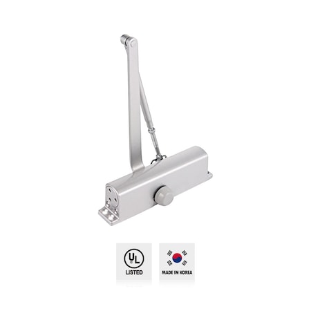 Premier Lock Aluminum Commercial Door Closer w/Adjustable 3 Valve Mechanism, Back Check, Size No 5 DC51BC